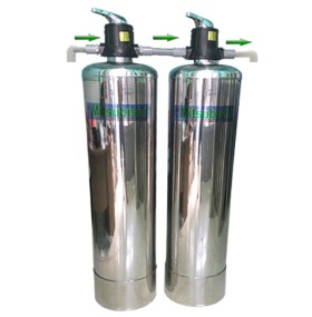 Bộ lọc nước  PHÈN  2 cột inox 304 bán tự động 